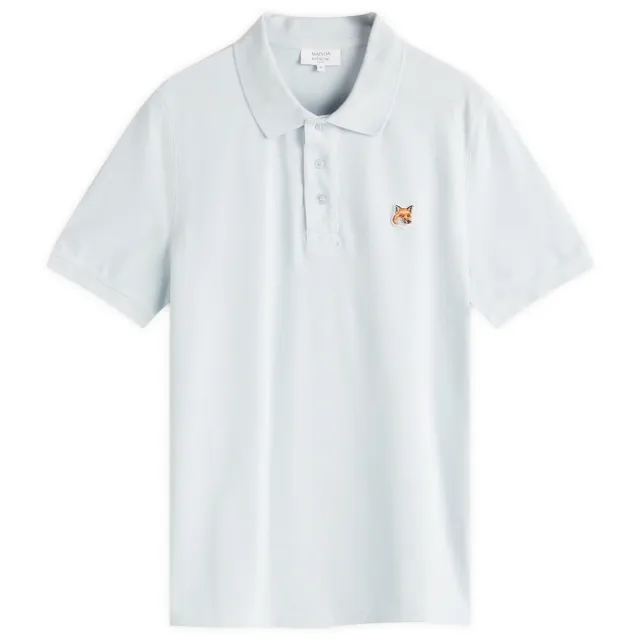 Maison Kitsuné Maison Kitsune Fox Head Patch Regular Polo Cirrus Blue