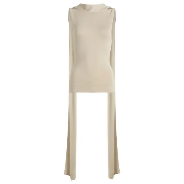 ST. Agni Women's Knit Scarf Top Creme
