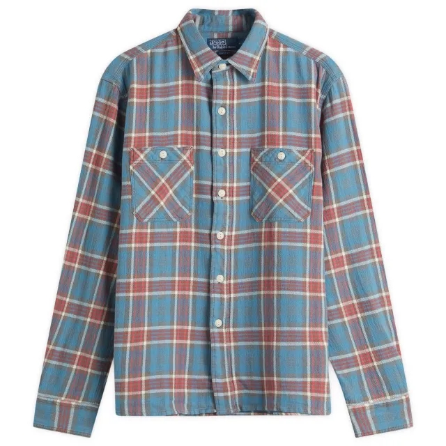 Polo Ralph Lauren Men's Outdoor Flannel Shirt Blue/Red Multi