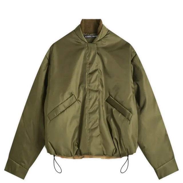 KASSL Editions Women's Short Bomber Jacket Khaki/Trench Beige