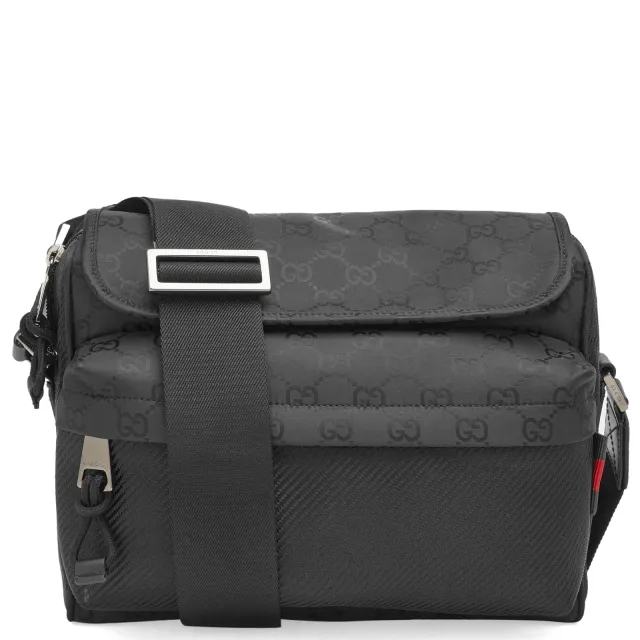 Gucci Men's Nylon GG Crossbody Bag Black