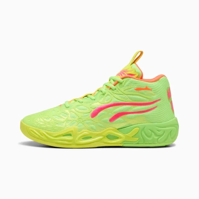PUMA MB.04 Gem Basketball Boots Unisex, Yellow Alert/Green Glare/Pink Alert