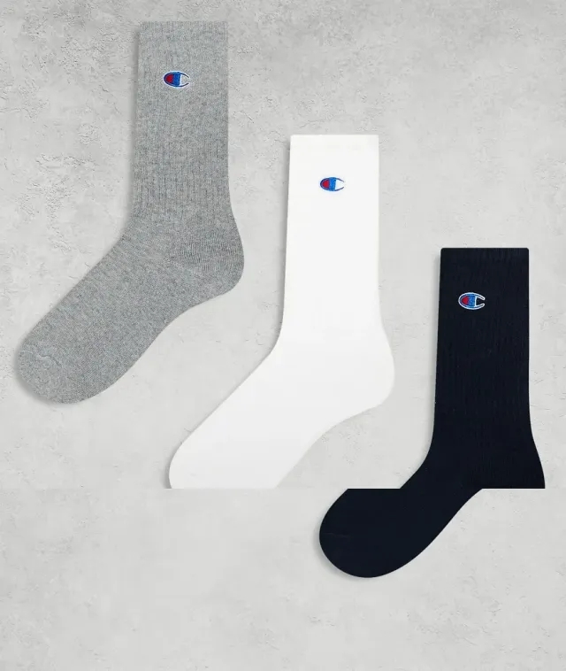 Champion 3Pk Crew Socks In Multi
