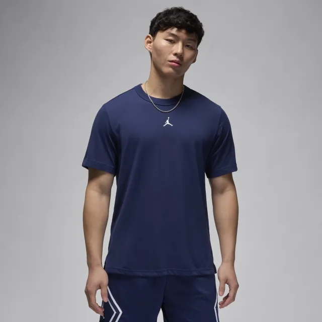 Nike Jordan Sport Men's Dri-FIT Short-Sleeve Top - Blue - Cotton/Polyester