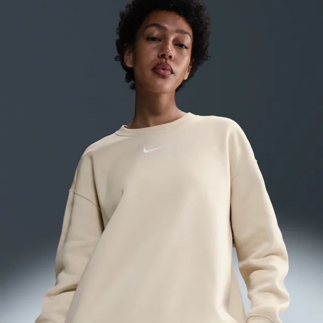Nike Sportswear Phoenix Fleece Women's Oversized Crew-neck Sweatshirt - Brown - Cotton/Polyester