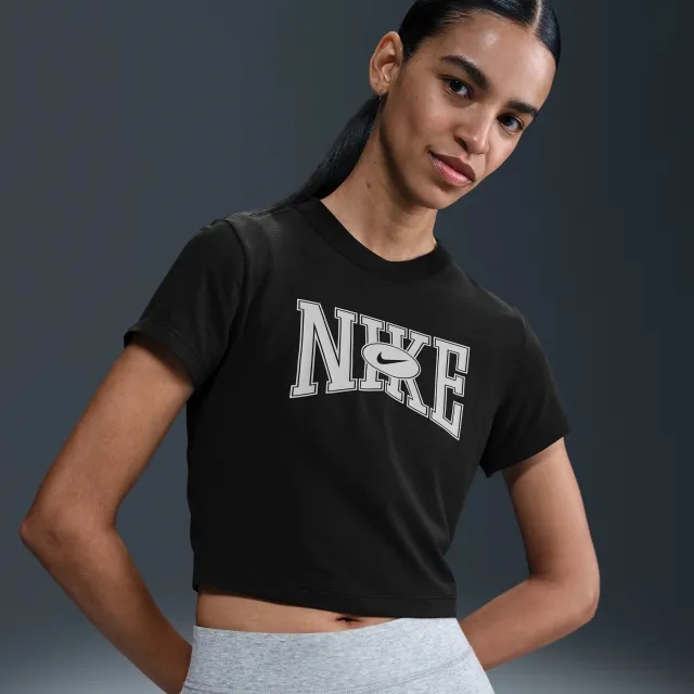 Nike Sportswear Women's Slim Cropped T-Shirt - Black - Modal/Cotton/Elastane