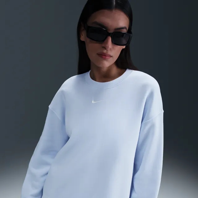 Nike Sportswear Phoenix Fleece Women's Oversized Crew-neck Sweatshirt - Blue - Cotton/Polyester