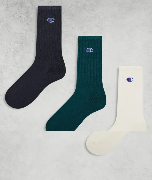 Champion 3Pk Crew Socks In Multi