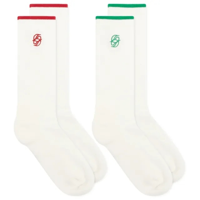 Drôle de Monsieur Men's 2-Pack Logo Socks Multi