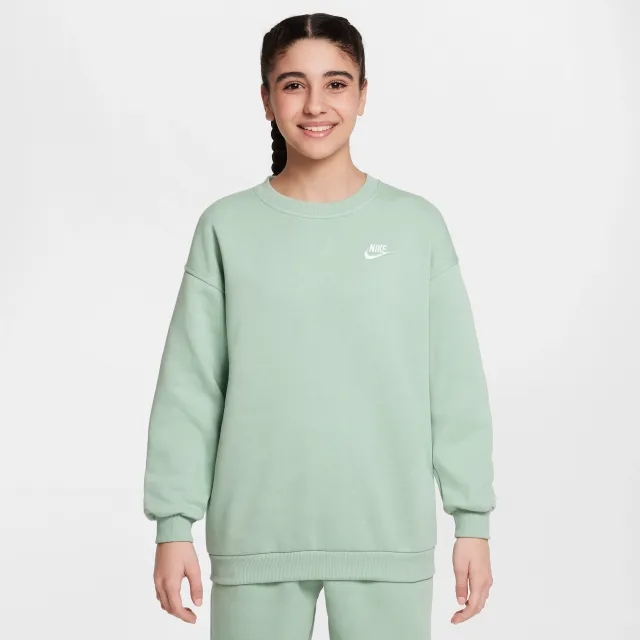 Nike Sportswear Club Fleece Older Kids' Oversized Sweatshirt - Green - Fleece > Club Fleece