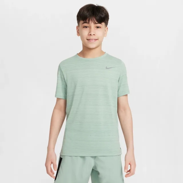 Nike Dri-FIT Miler Older Kids' (Boys') Training Top - Green - Recycled Polyester Minimum