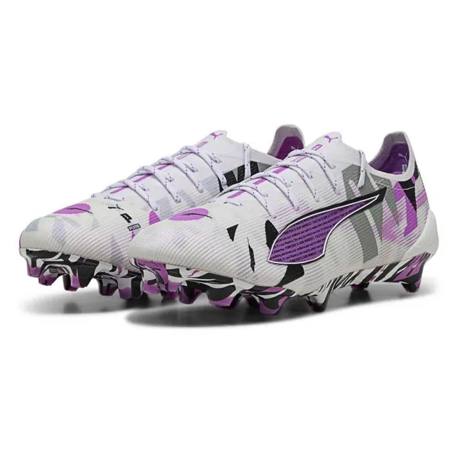 PUMA Ultra 5 Ultimate Forever FG Football Boots Unisex, White/Pure Magenta/Feather Grey
