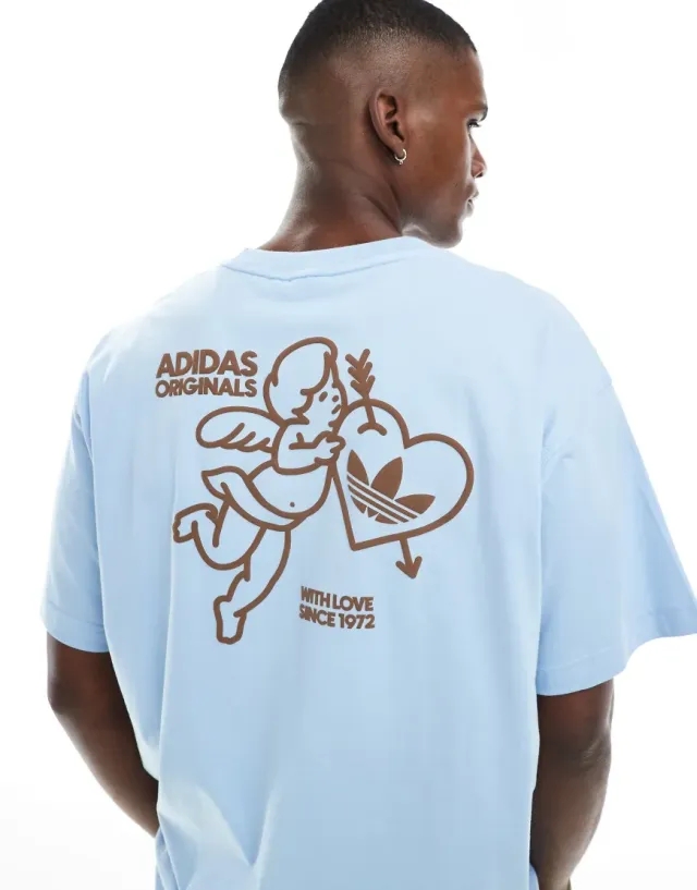 Adidas Originals Cupid Graphic T-Shirt In Blue