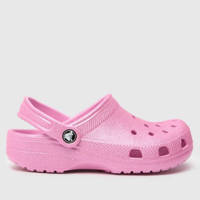 Crocs Classic Glitter Clog Girls Youth in Pink