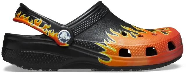 Crocs | Kids | Toddler Classic Flames | Clogs | Black / Multi | C10