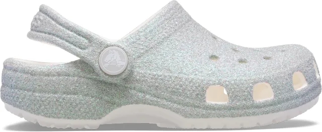 Crocs | Kids | Toddler Classic Iridescent Glitter | Clogs | White | C10