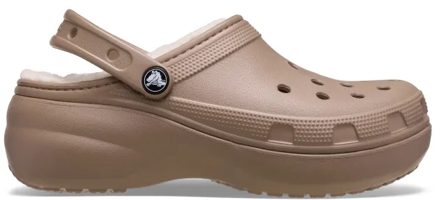 Crocs | Women | Classic Platform Lined | Clogs | Latte | 9