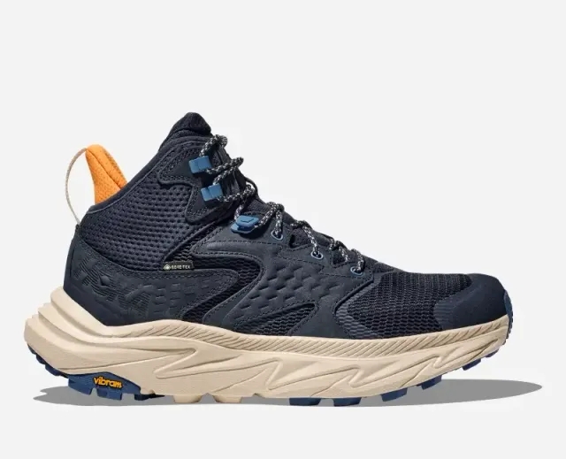 Hoka One One HOKA Men's Anacapa 2 Mid GORE-TEX Hiking Shoes in Varsity Navy/Oat Milk