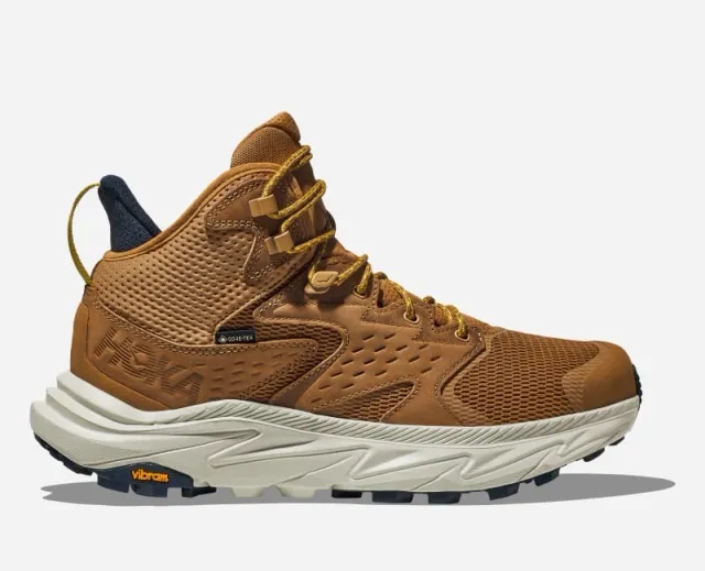 Hoka One One HOKA Men's Anacapa 2 Mid GORE-TEX Hiking Shoes in Honey/Celadon Tint