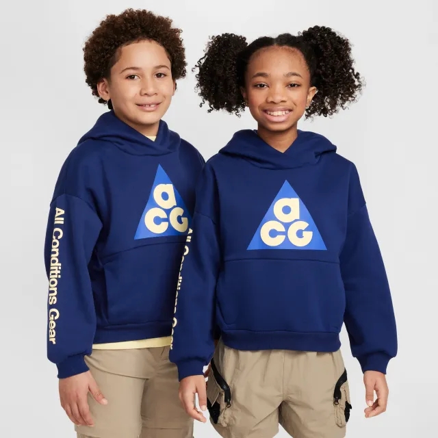 Nike ACG Icon Fleece Older Kids' Pullover Hoodie - Blue - Fleece > Icon Fleece
