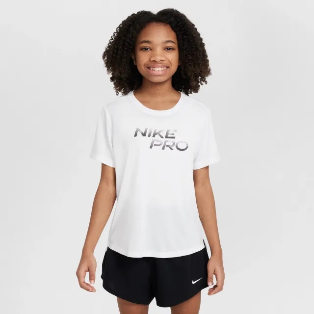 Nike Pro Older Kids' (Girls') Dri-FIT Top - White - Sustainable Materials