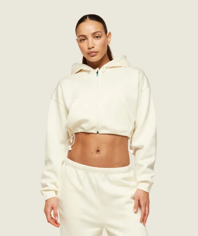 Gymshark everywear Tech Cropped Hoodie - Soft White