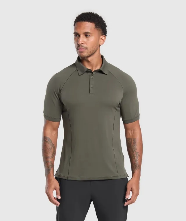 Gymshark Performance Polo Shirt - Strength Green