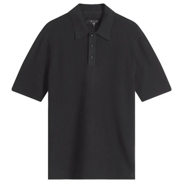 Rag & Bone Men's Harvey Knit Polo Shirt Black