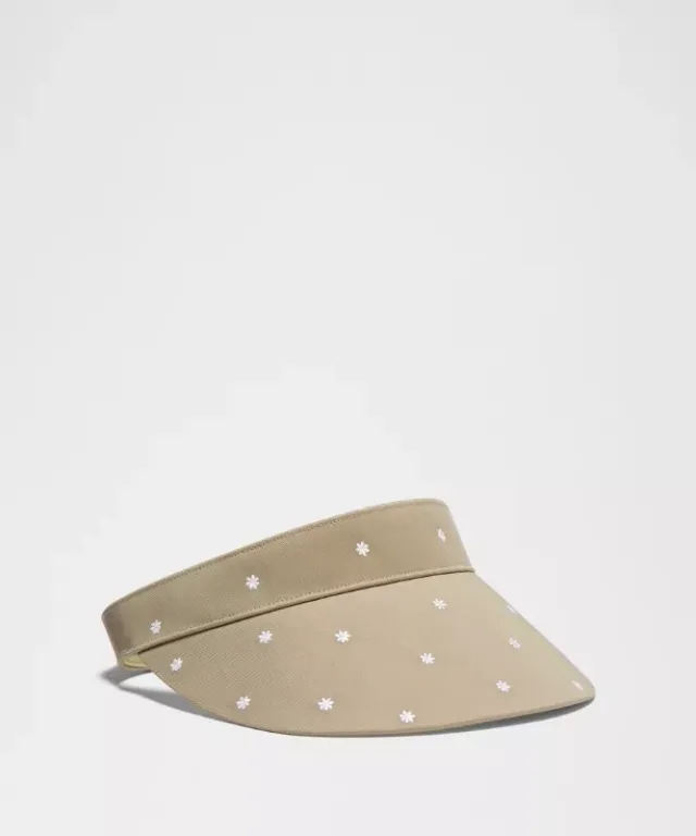 lululemon IE lululemon – Removable Sweatband Cotton Twill Visor Hat – Color White/Brown – Size S/M