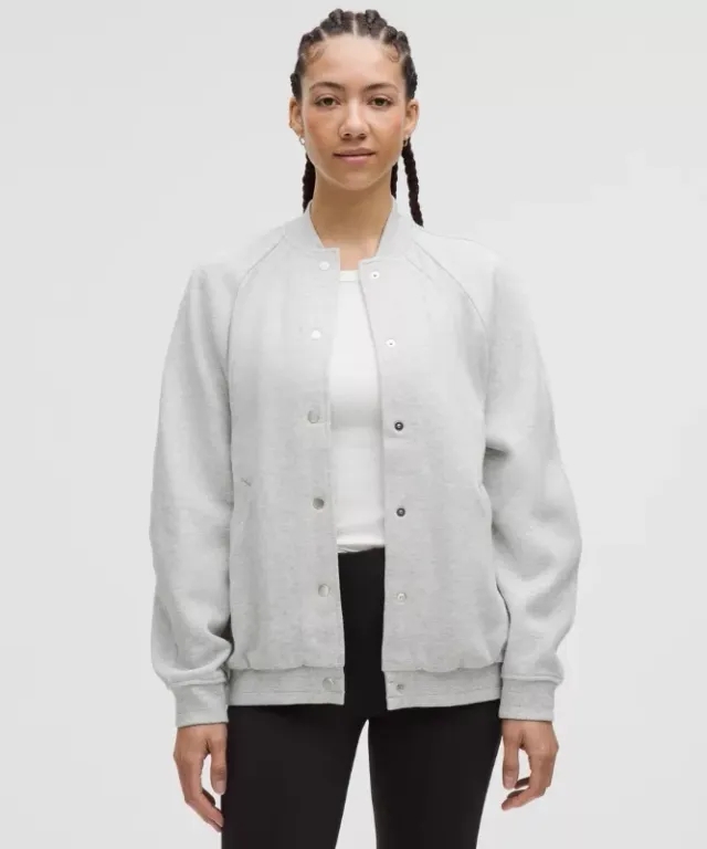 lululemon IE lululemon – Women's Scuba Oversized Collegiate Jacket – Color Light Grey/Grey – Size XS/S