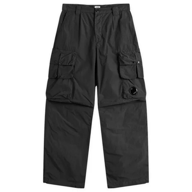 C.P. Company Men's Flatt Nylon Multipocket Cargo Pants Black