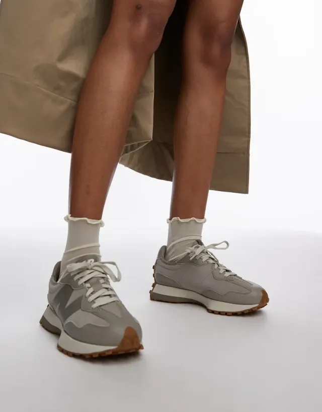 New Balance Women's 327 in Brown Leather