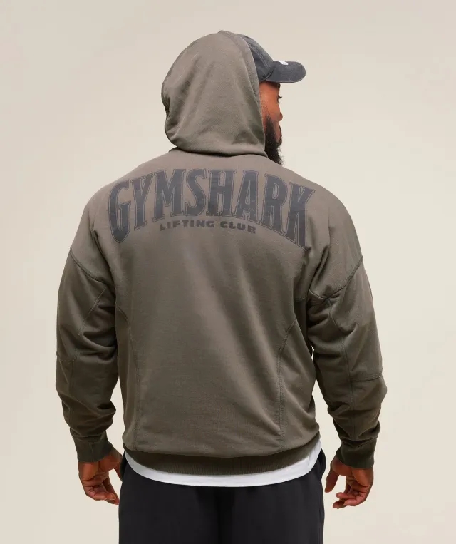 Gymshark Heritage Washed Hoodie - Strength Green