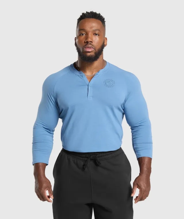 Gymshark Legacy Henley - Classic Blue