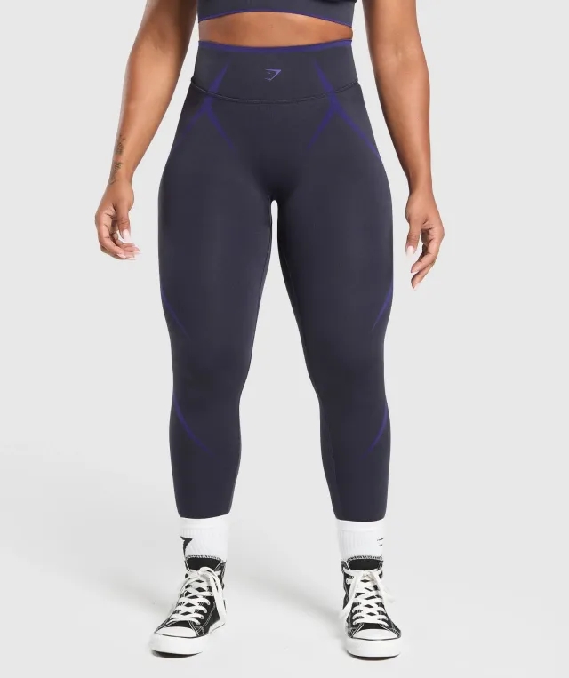 Gymshark Apex Lift Seamless Leggings - Heavy Blue/Cobalt Purple