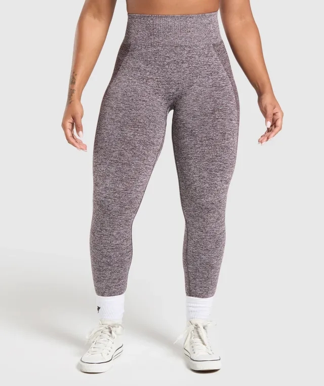 Gymshark Flex High Waisted Leggings - Plum Brown/White Marl