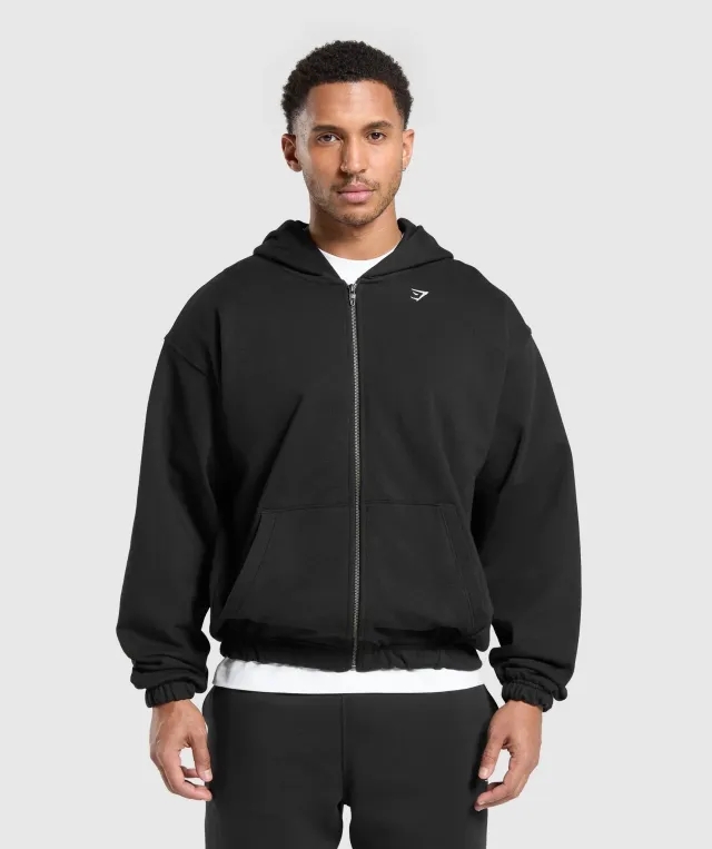 Gymshark Rest Day Essentials Zip Hoodie - Black