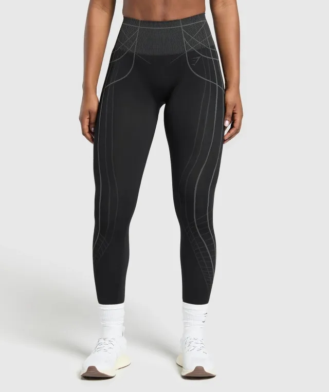 Gymshark Apex Seamless Leggings - Black/Graphite Grey