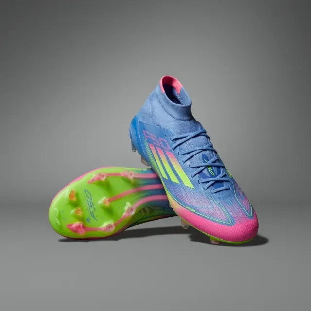 Adidas F50 Elite Mid Fg  - Blue Fusion / Lucid Lemon / Lucid Pink