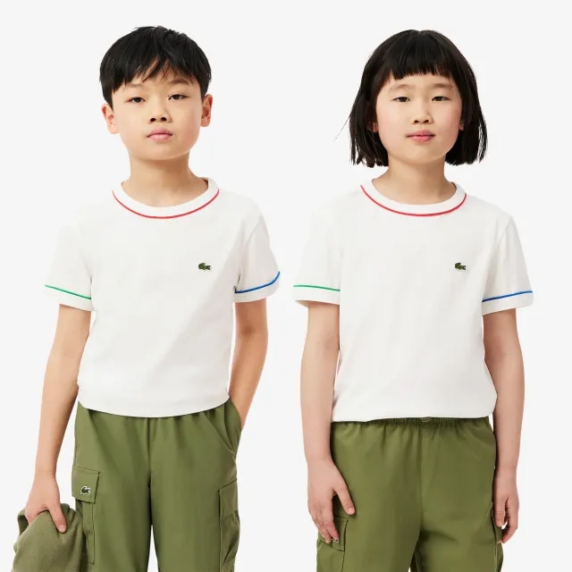 Lacoste Contrast Trim Cotton T-shirt - White