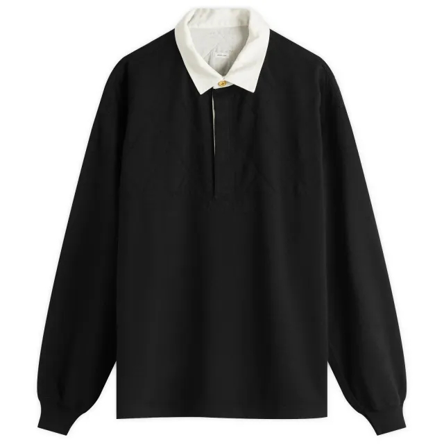 Visvim Men's Larkham Long Sleeve Polo Shirt Black