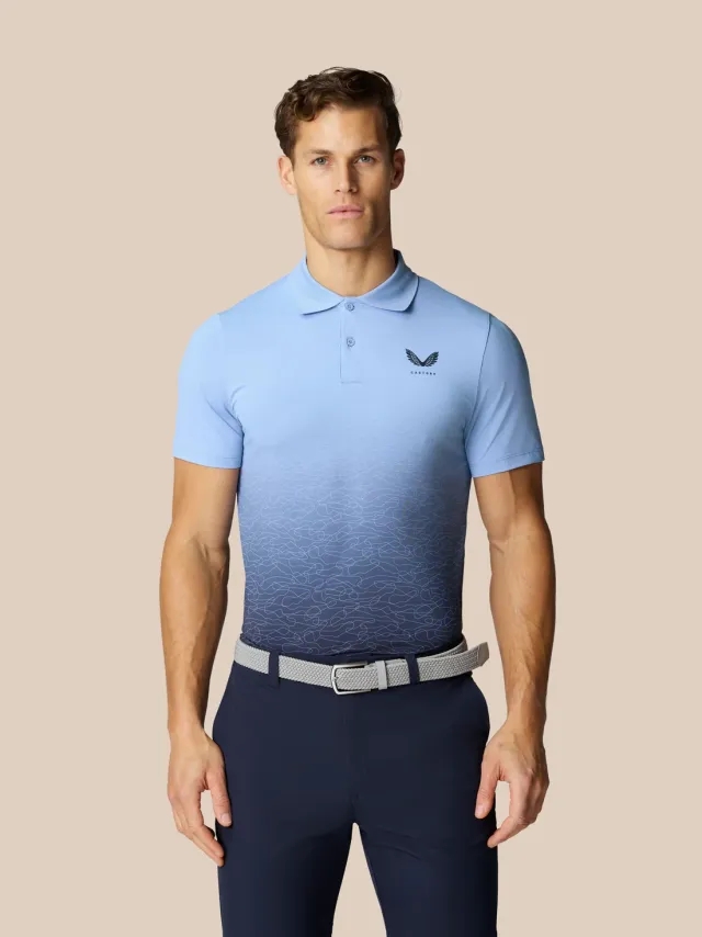Castore Club Graphic Polo - Sky Blue