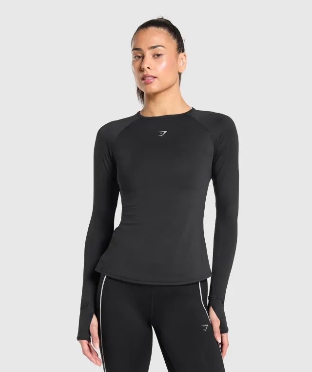 Marathon Running Long Sleeve Top - Black