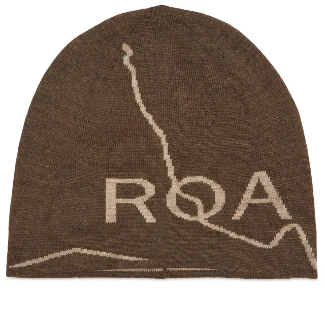 ROA Men's Logo Beanie Dark Brown
