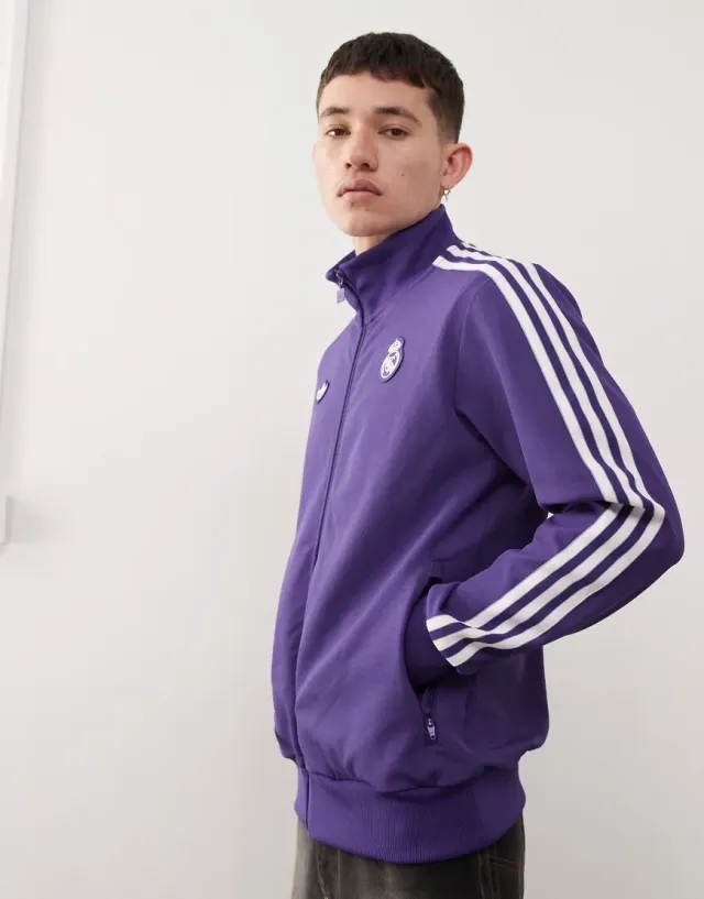 adidas Originals Sweatshirt Adidas Real Madrid Icon Track Top Purple/ Unity Purple M