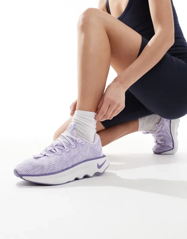 Nike Training Motiva Trainers In Lilac And White-Purple