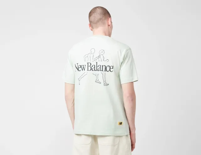 New Balance Men's Street Classics Runners T-Shirt in Green Cotton Jersey