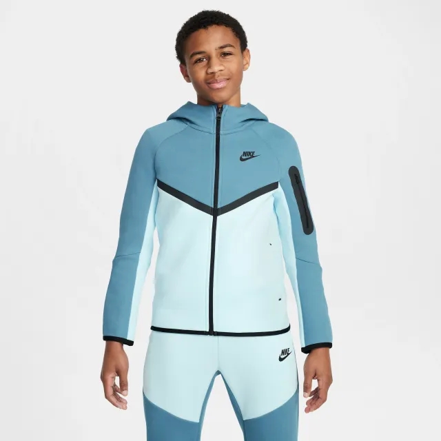 Nike Sportswear Tech Fleece Older Kids' Full-Zip Hoodie - Blue - Sustainable Blends Minimum