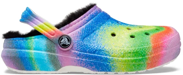 Crocs | Kids | Classic Lined Spray Dye | Clogs | White / Multi | J6