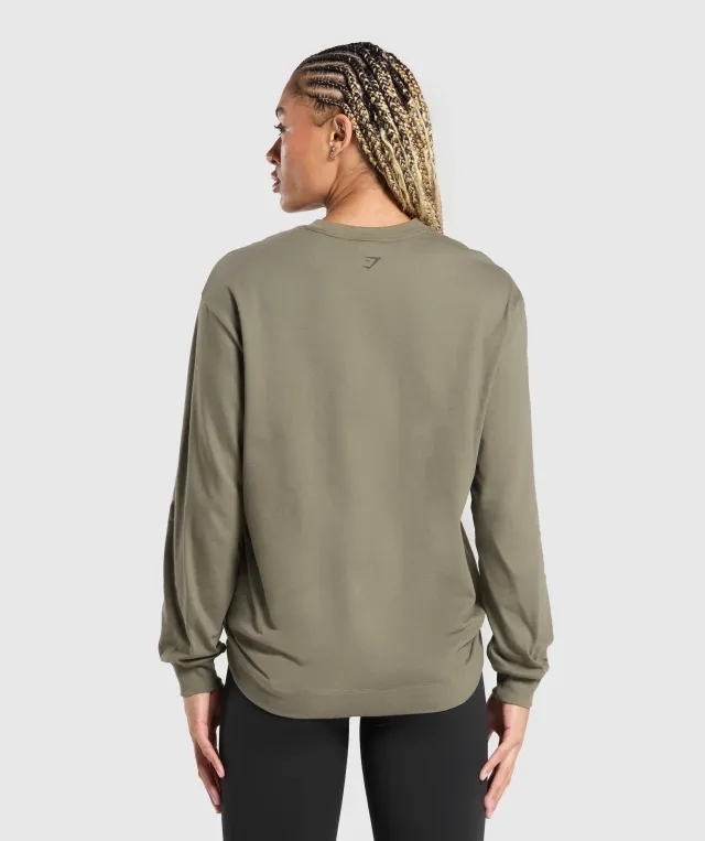  Strength In Numbers Long Sleeve Top - Base Green